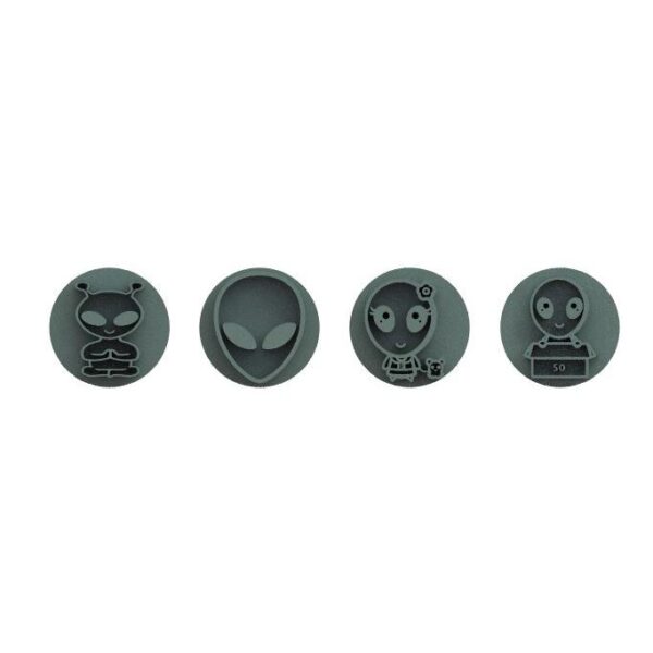 Carimbo para Brigadeiro Modelo Alienígena 4 Peças - Imagem 3