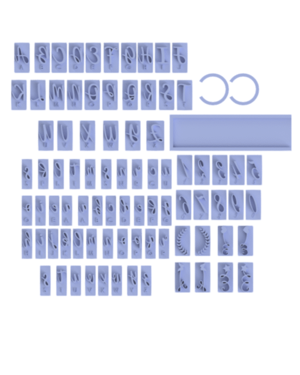 Marcador Régua Encanto – 87 Peças com Letras Itálicas, Números e Decorações