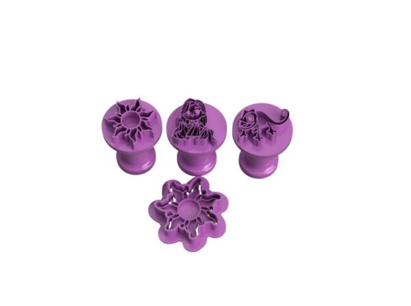 Carimbo para Doce e Brigadeiro – Tema Rapunzel (3 Pinos + Mini Cortador)